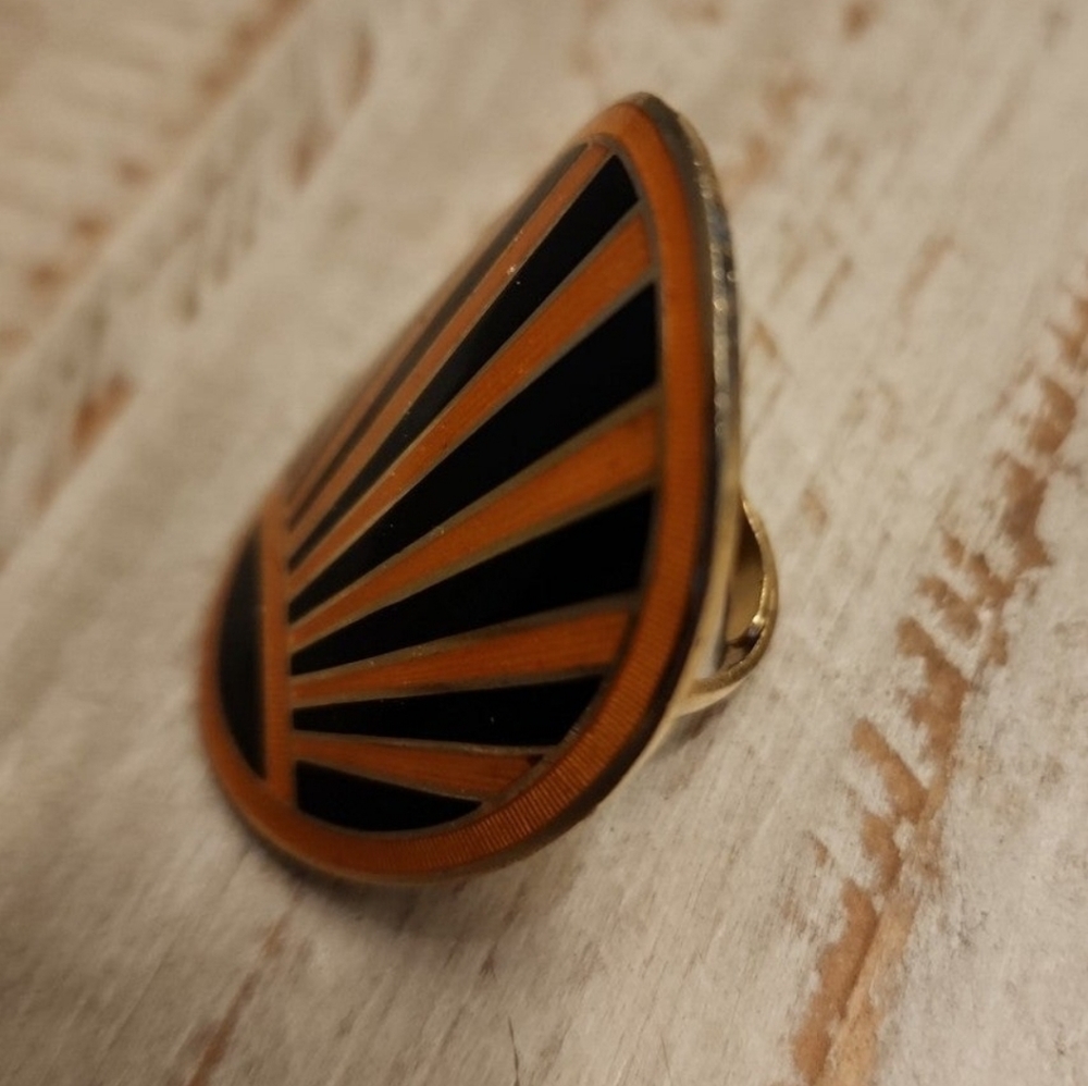 Rare vintage Sandor enamel ring